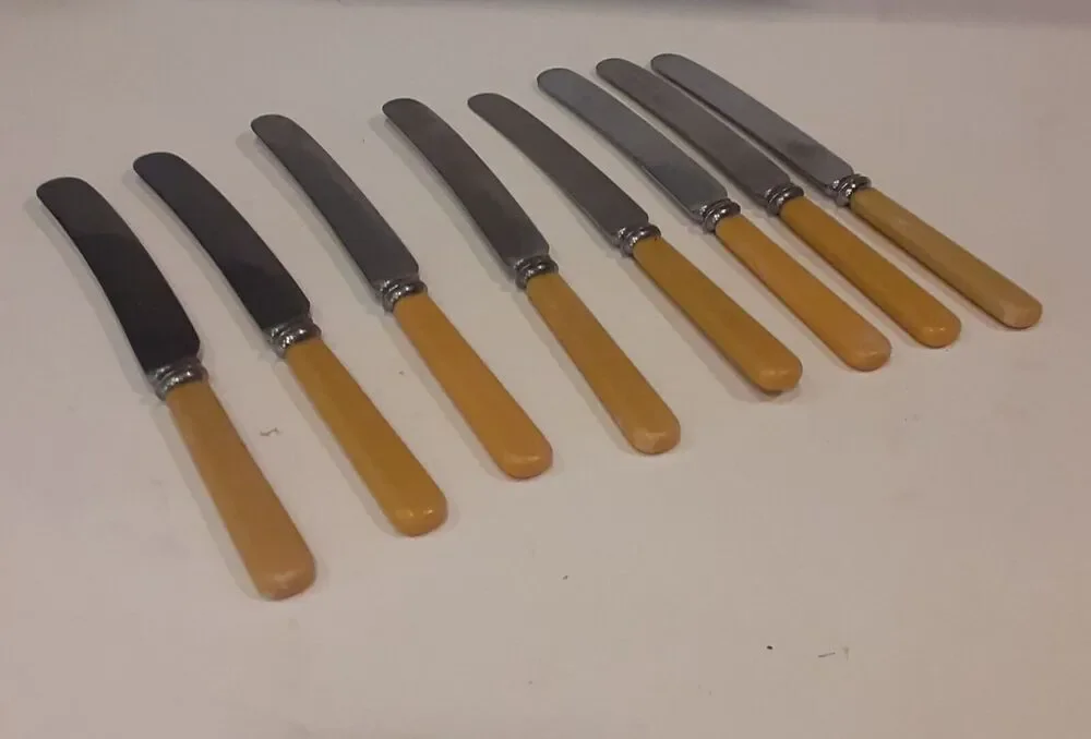Vintage Friar Mark Geo Gill & Sons Sheffield Butter Knives x 8